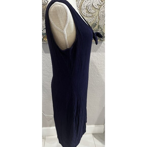 Cupcakes & Cashmere Purple Sleeveless Ribbed Knit Dress W/Front Tie Detail L - Picture 3 of 9